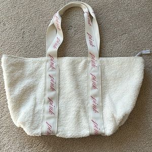 PINK Sherpa tote